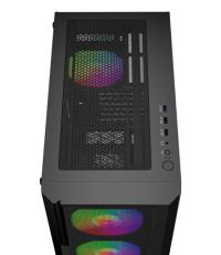 GAMEBOOSTER CRUX E650B 650W 80+ SİYAH USB 3.0 MESH 4*RAINBOW FANLI MİD-T,E-ATX GAMING KASA